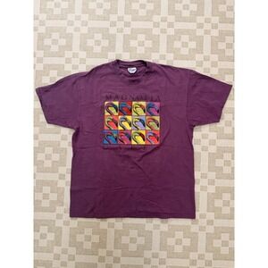 Vintage Andy Warhol Flamingo Shirt Size XL Purple Pop Art 90s